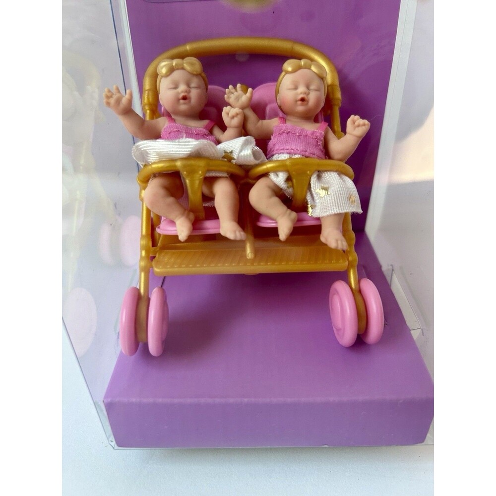 ZURU My Twin Blonde Baby Dolls in Pink Stroller Set, Female